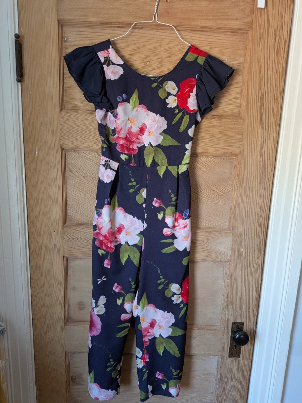 Baker Ted Baker Kids Floral Jumpsuit with Ruffle Sleeves